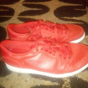 Red am white boys casual shoes